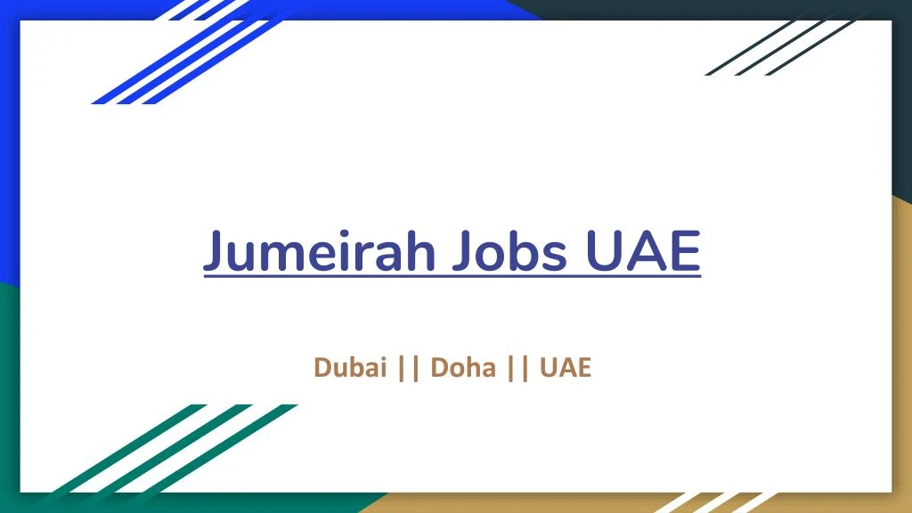 jumeirah jobs uae