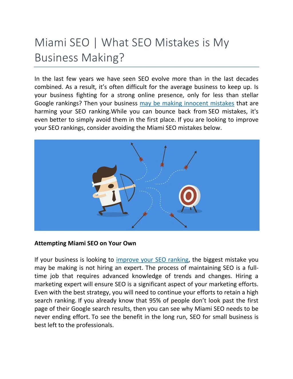 miami seo what seo mistakes is my business making