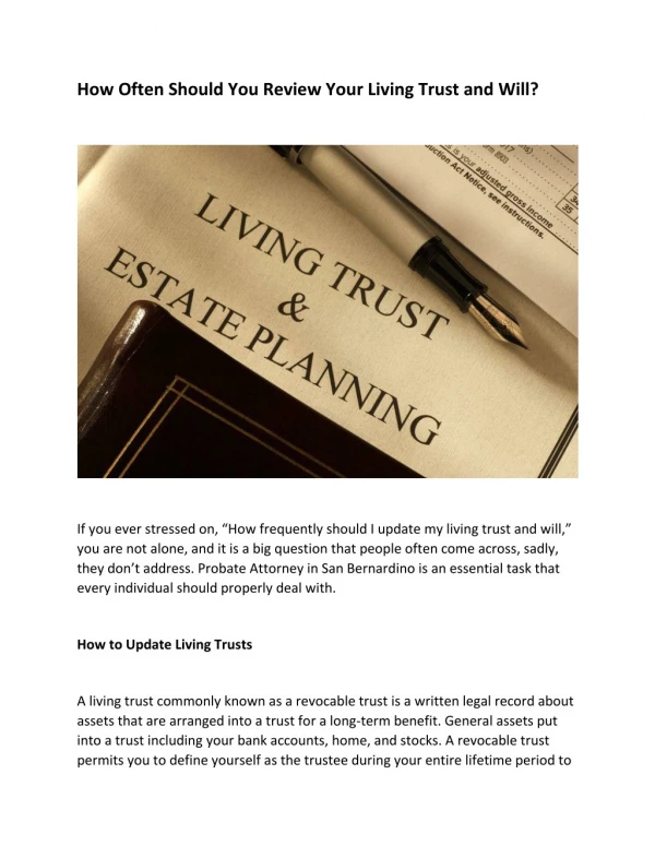 How Often Should You Review Your Living Trust and Will?