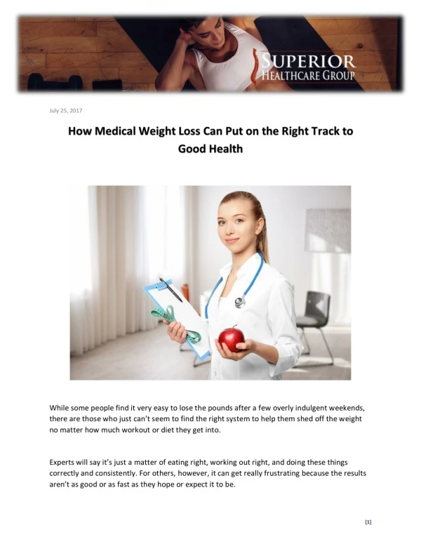 How Medical Weight Loss Can Put on the Right Track to Good Health