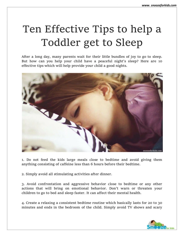 How To Make Toddler Sleep Fast - Snooze For Kids