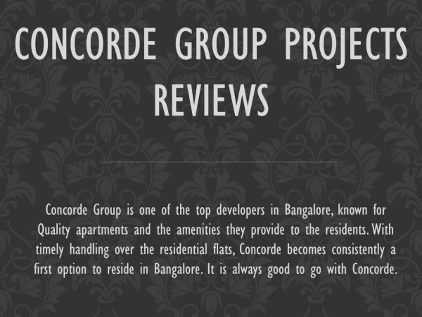 Concorde Group Projects Reviews