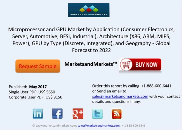 Microprocessor and GPU Market worth 83.69 Billion USD by 2022