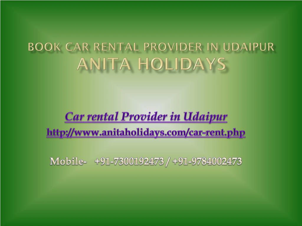 book car rental provider in udaipur anita holidays
