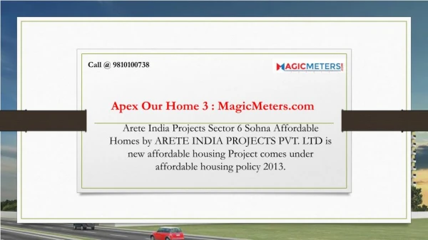 Arete Our Homes 3 Affordable Sector 6 Sohna Gurgaon Call@ 9212860860