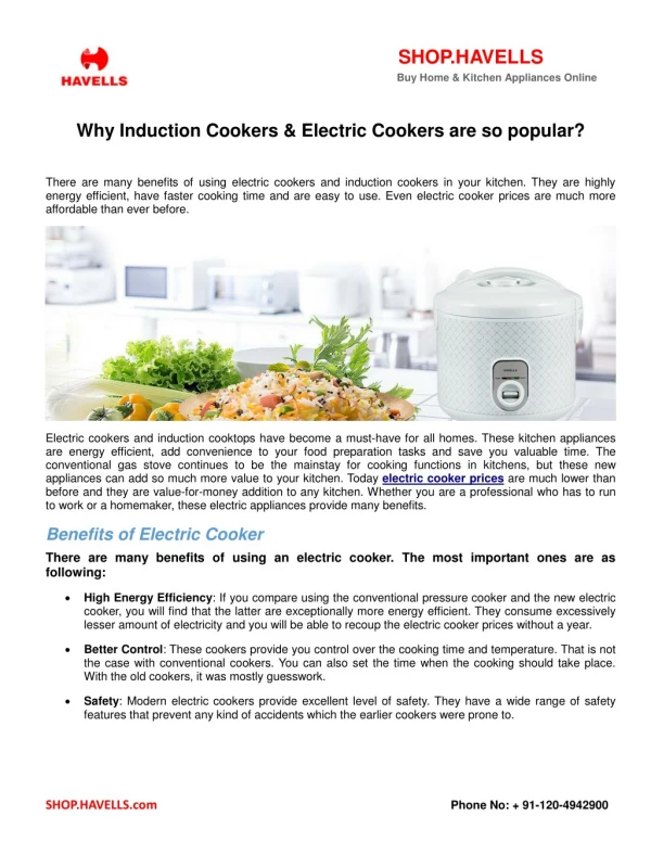 Why Induction Cookers & Electric Cookers are so popular?