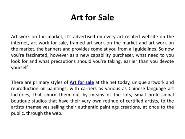 Art for sale