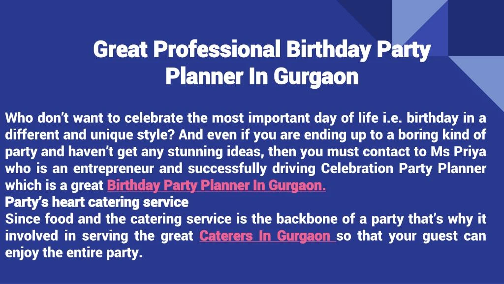 great professional birthday party planner in gurgaon