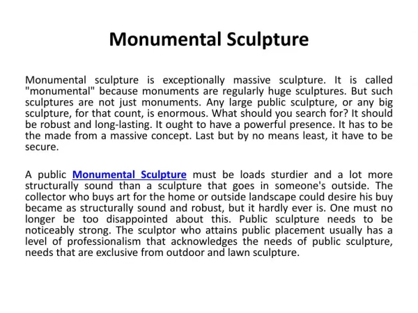 Monumental Sculpture