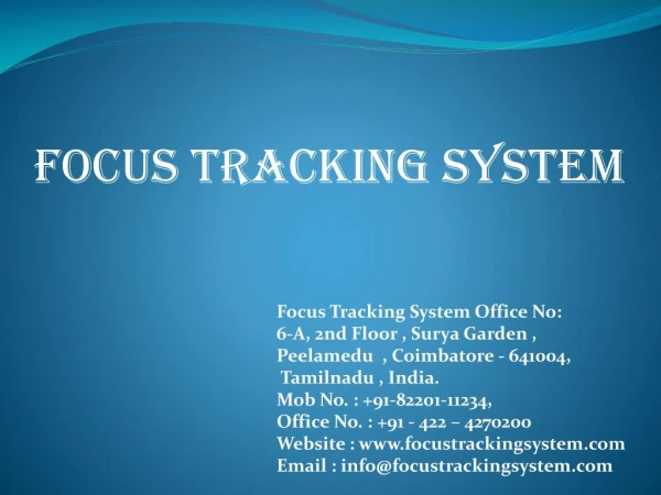 GPS Vehicle Tracking in Machine | Tracking Devices in Tirchy
