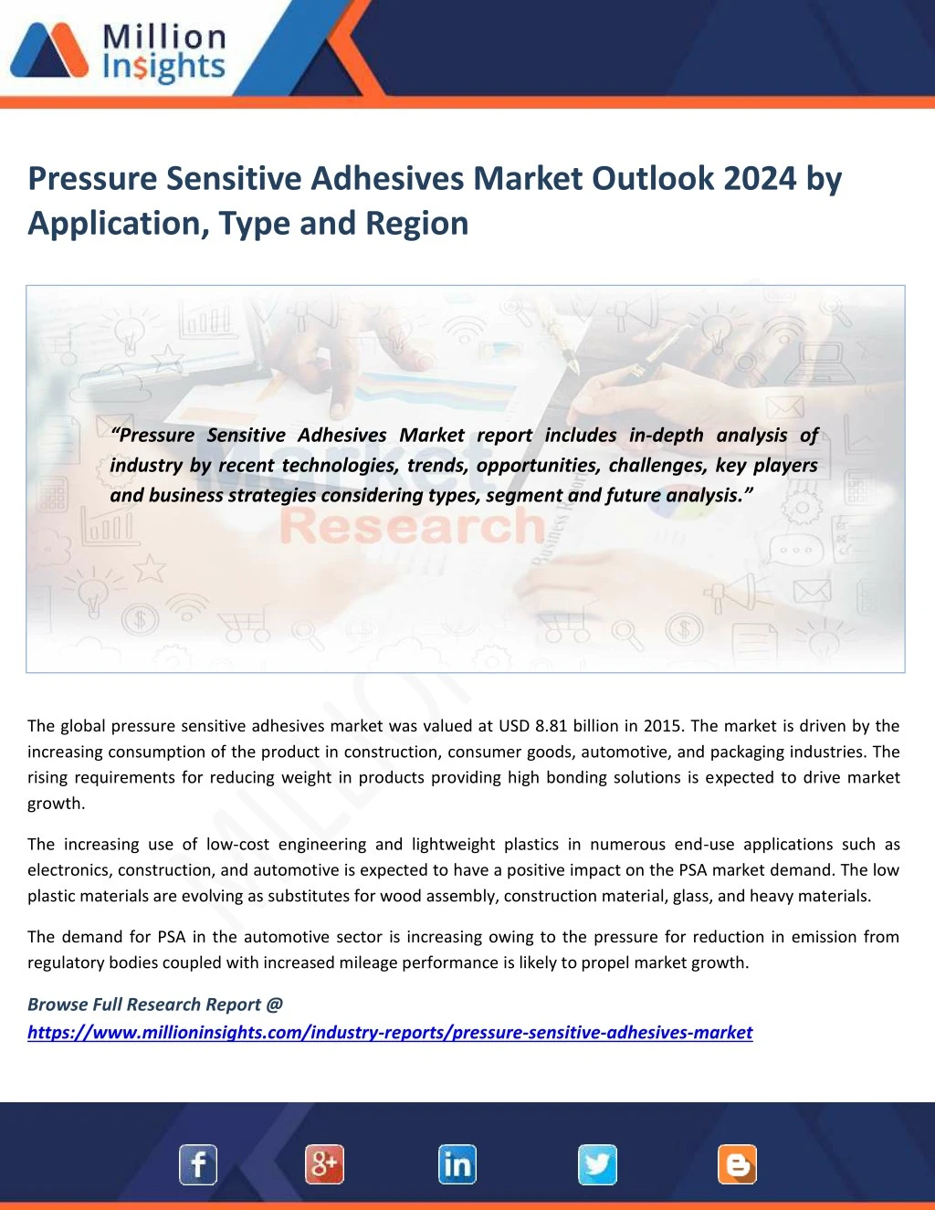 pressure sensitive adhesives market outlook 2024