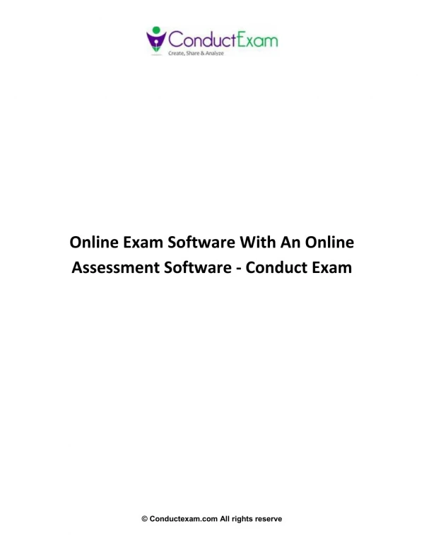 Online Exam Software With An Online Assessment Software - Conduct Exam