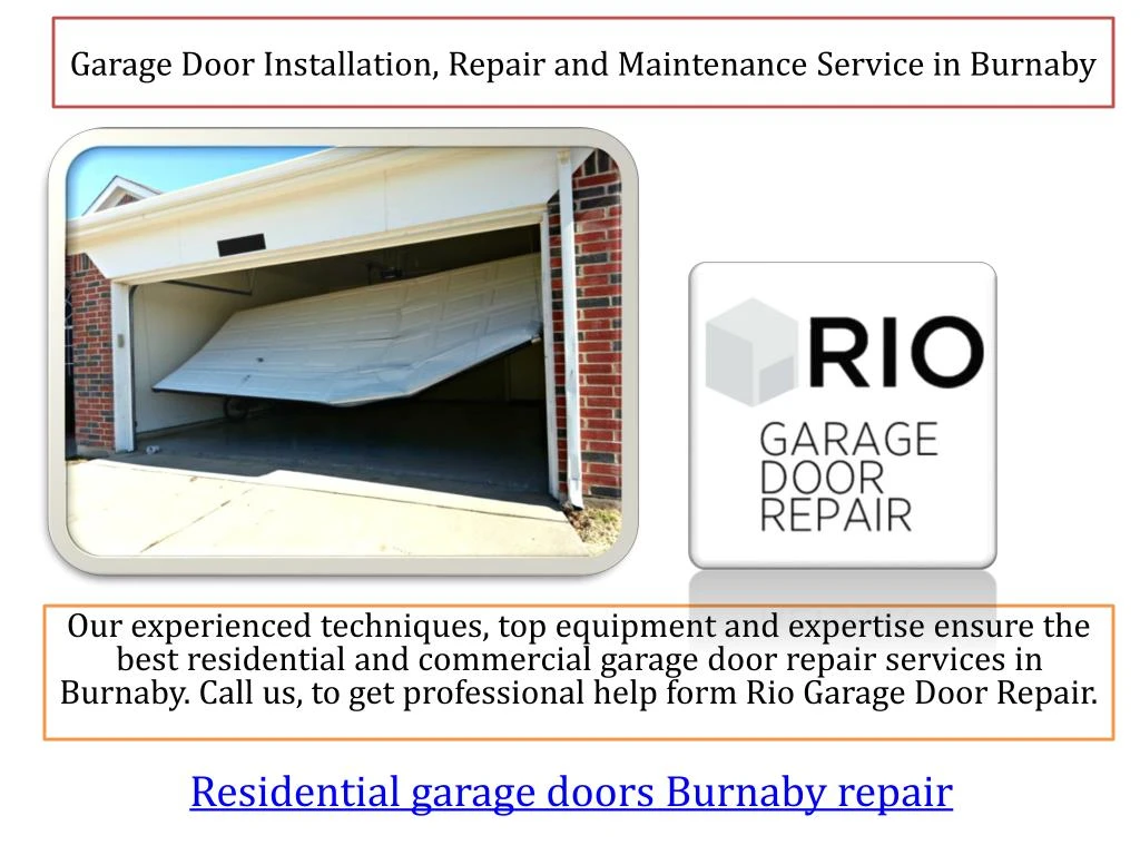 garage door installation repair and maintenance service in burnaby