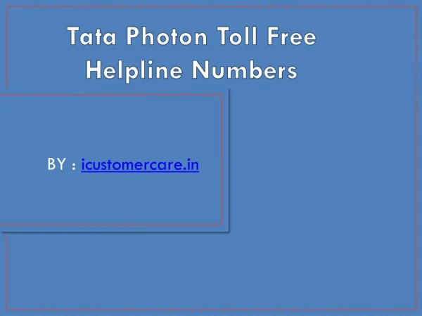 Tata Photon Customer Helpline Numbers