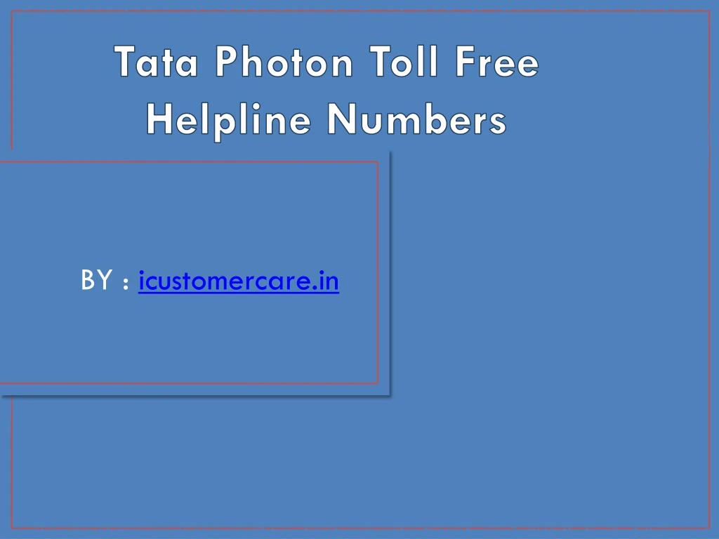 tata photon toll free helpline numbers