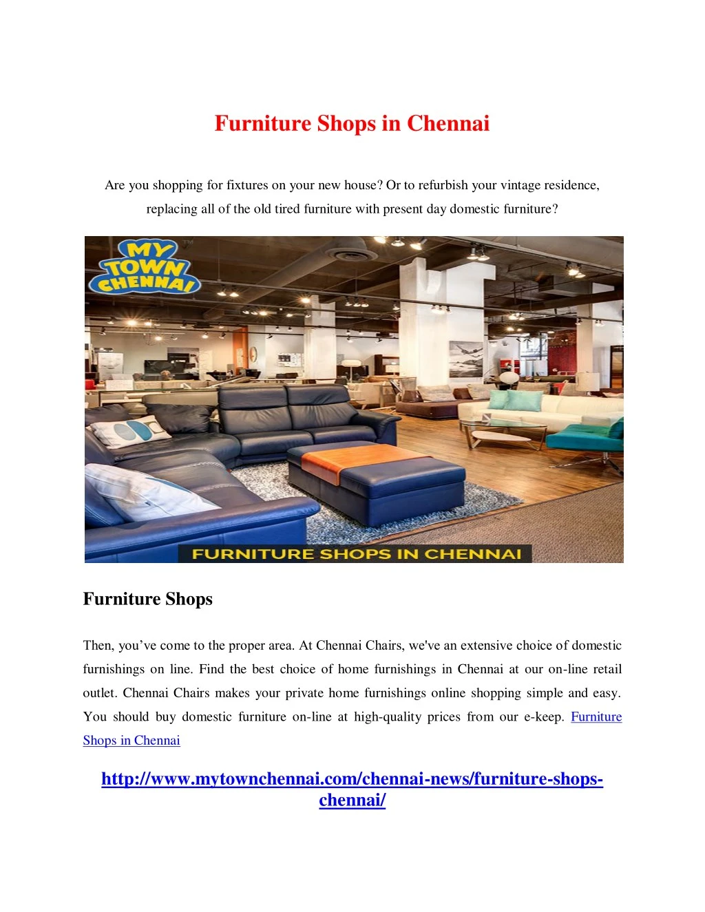 furniture shops in chennai