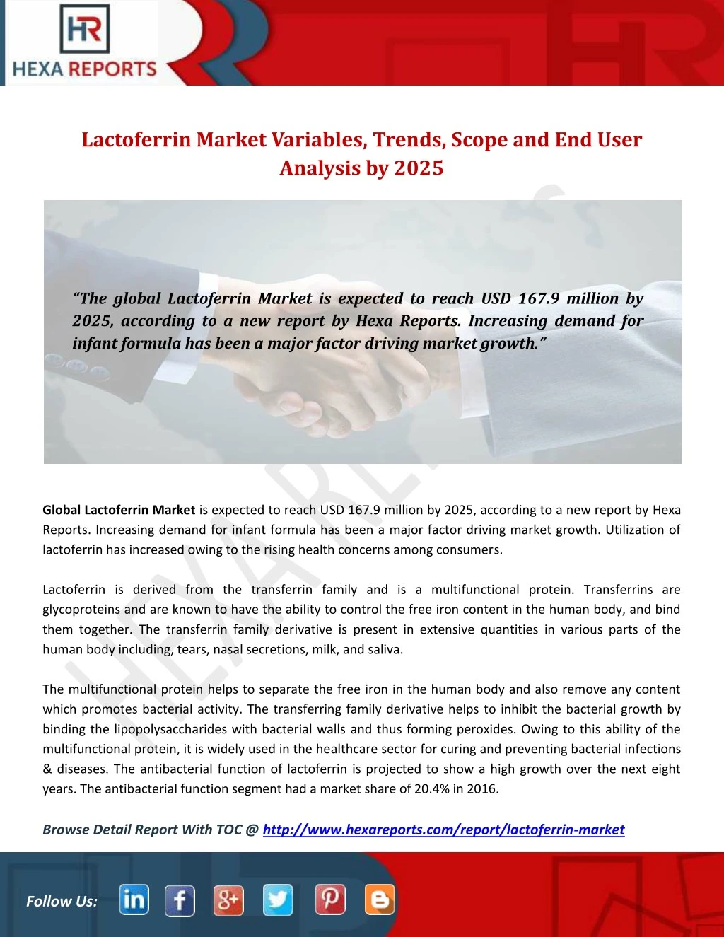 lactoferrin market variables trends scope