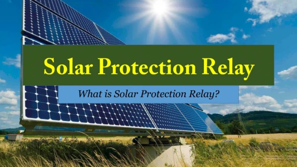 What is Solar Protection Relay? Comap InteliPro | MainsPro