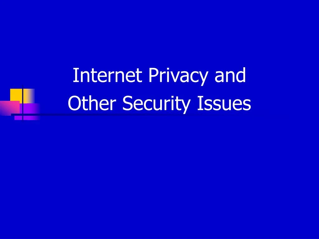 internet privacy and other security issues
