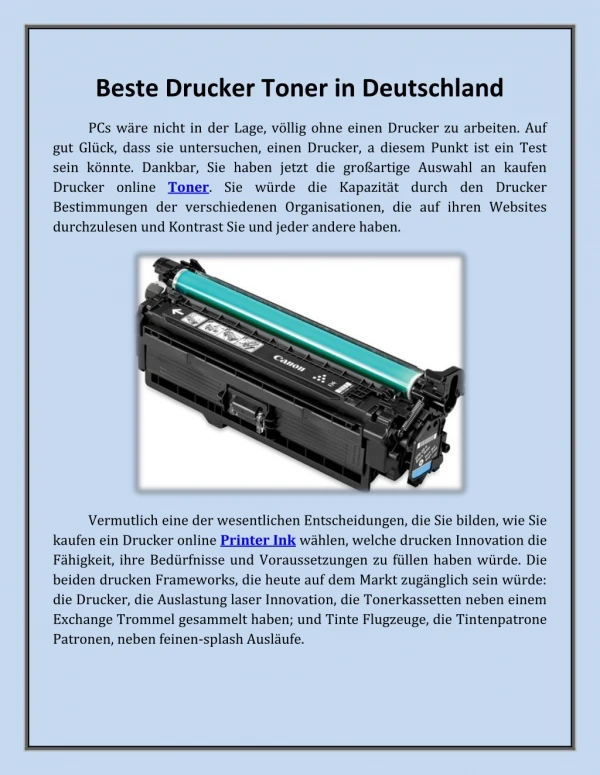 Beste Drucker Toner in Deutschland