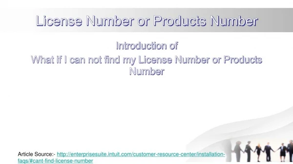 License number or products number