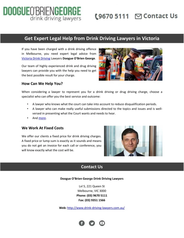 Get Expert Legal Help from Drink Driving Lawyers in Victoria
