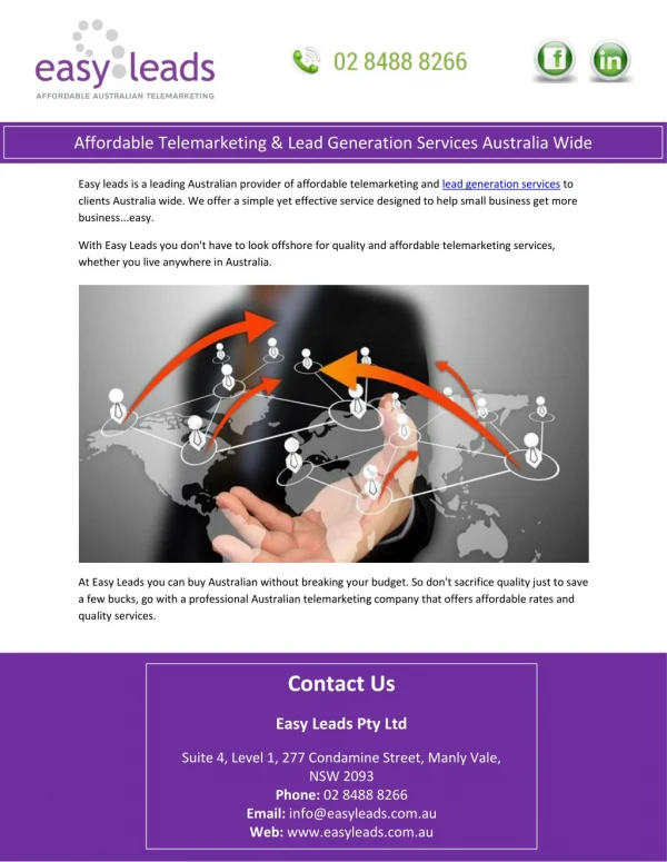 Affordable Telemarketing & Lead Generation Services Australia Wide
