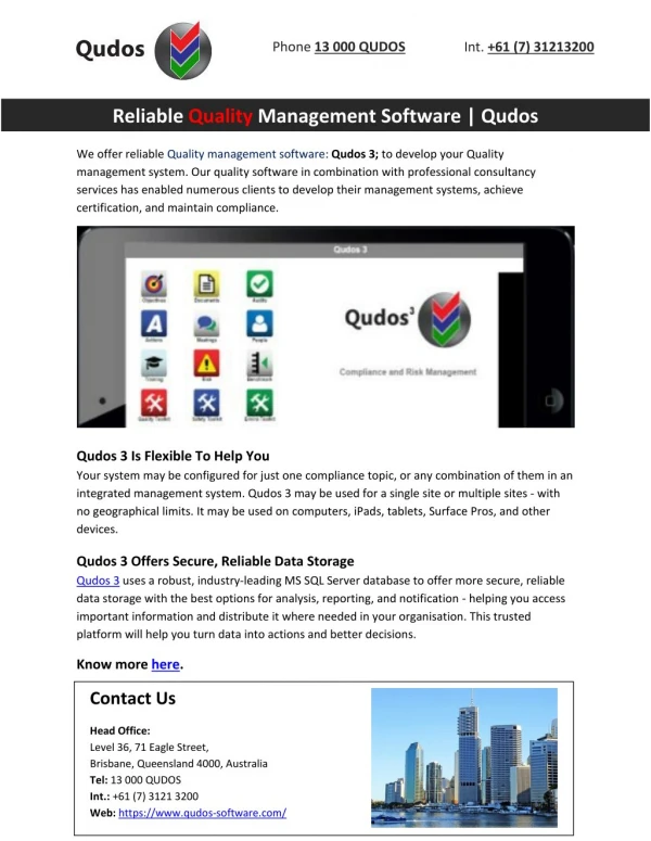 Reliable Quality Management Software | Qudos