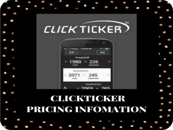 Clickticker pricing information