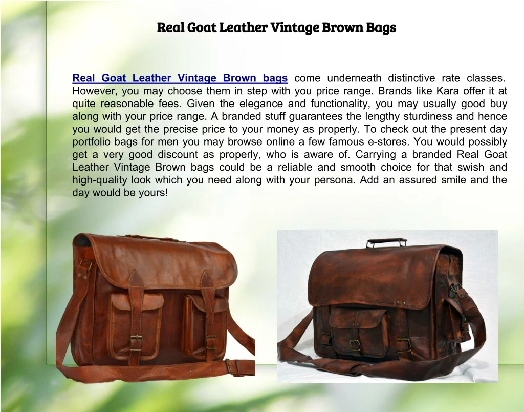 real goat leather vintage brown bags real goat