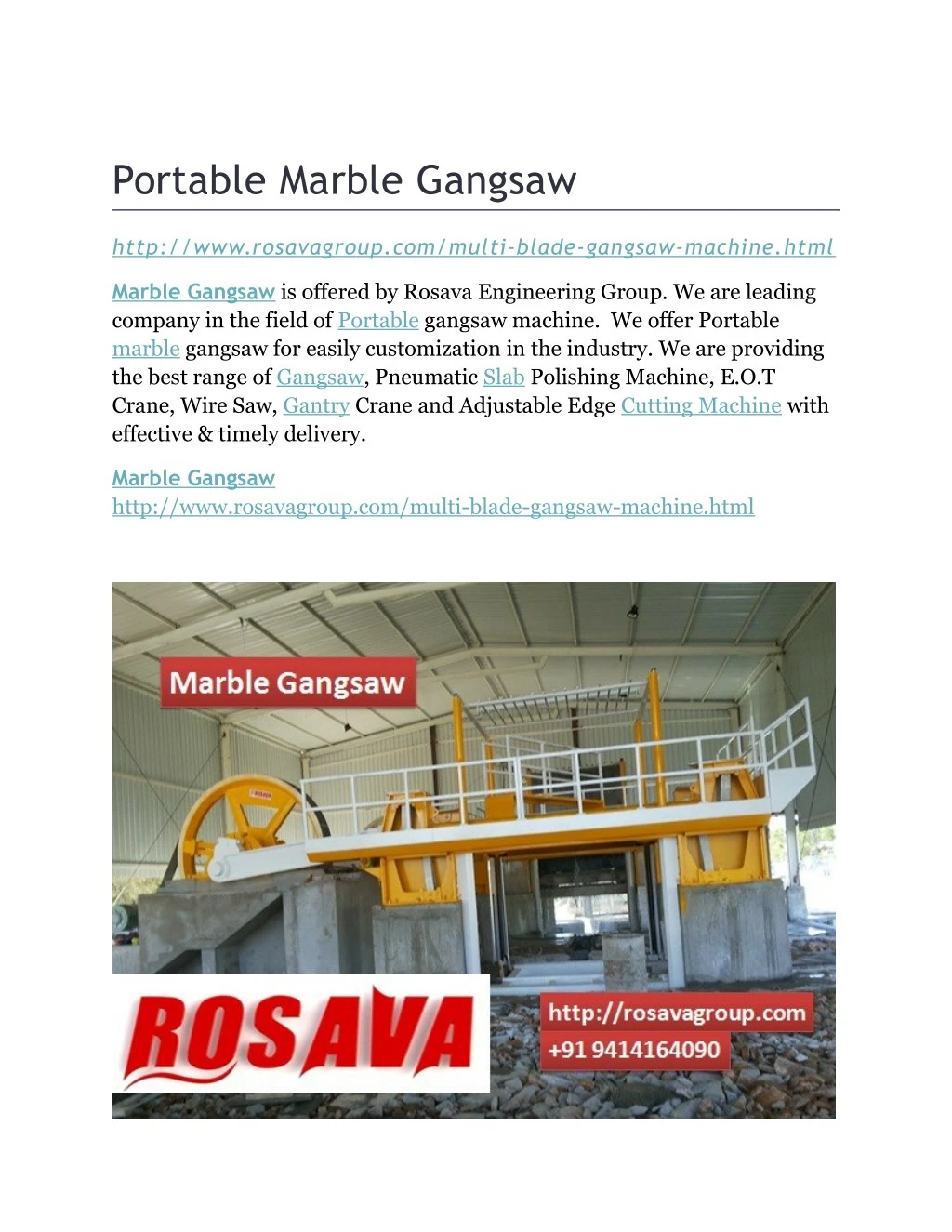 portable marble gangsaw