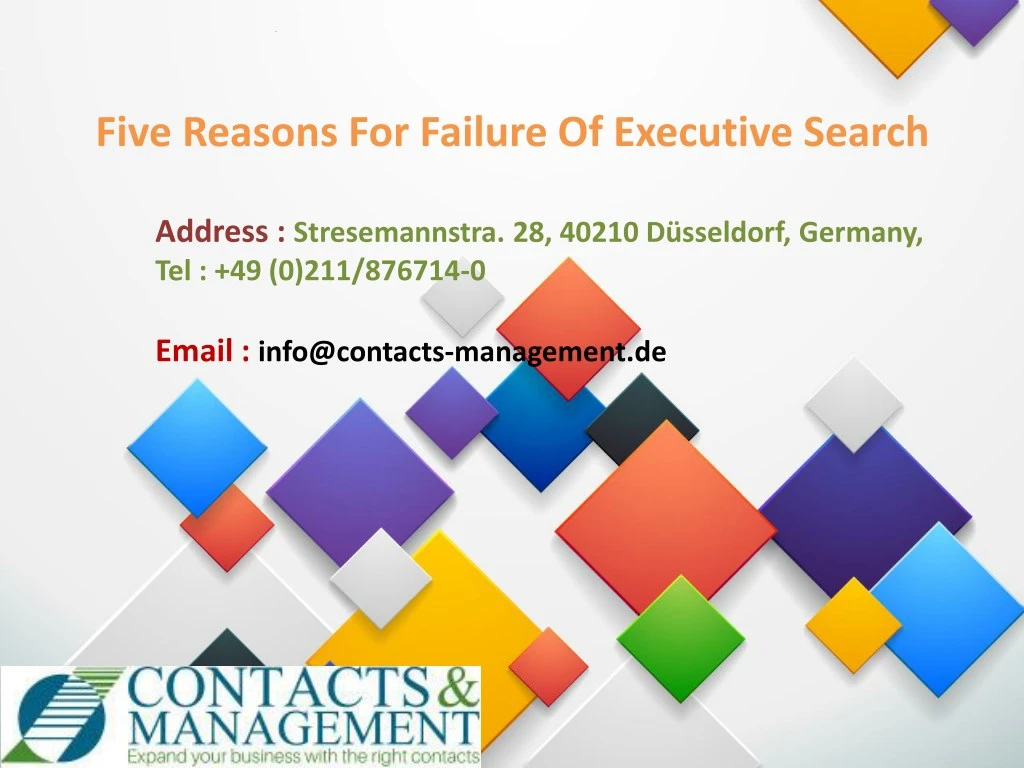 five reasons for failure of executive search