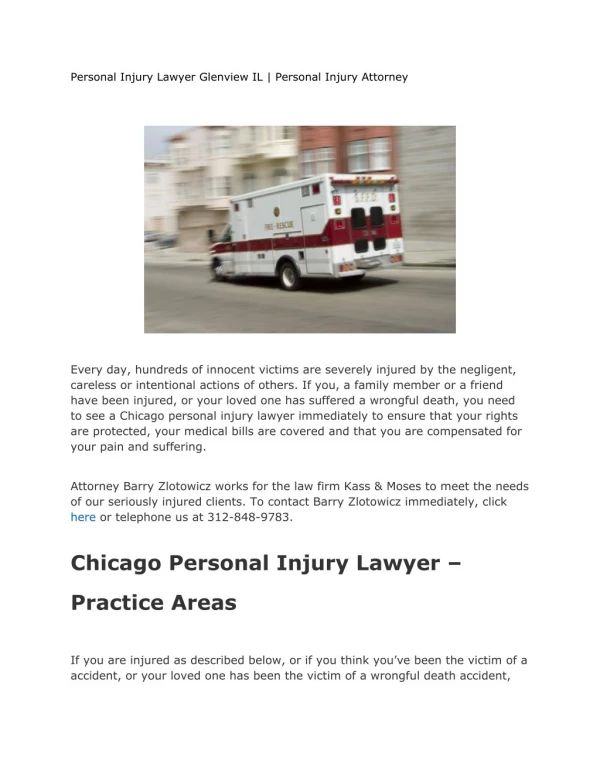 Personal Injury Lawyer Glenview IL | Personal Injury Attorney