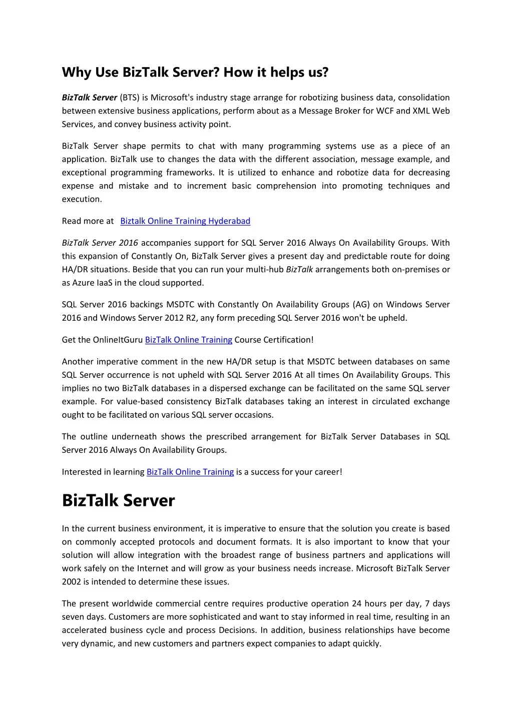 why use biztalk server how it helps us