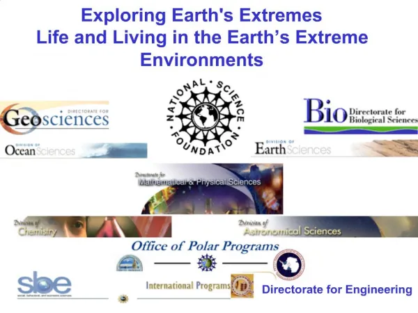 Exploring Earths Extremes Life and Living in the Earth s Extreme Environments