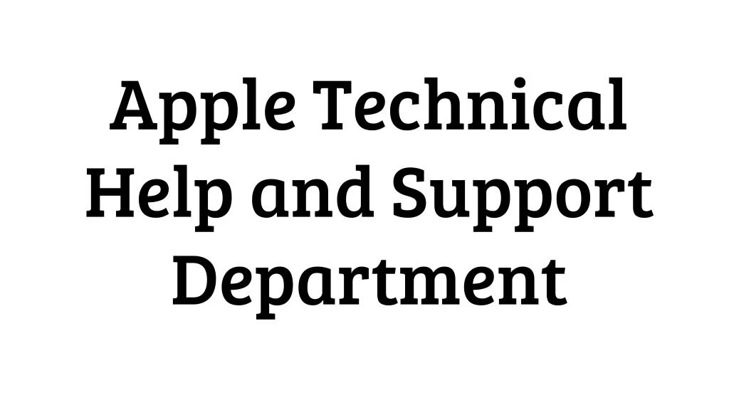 apple technical help and support department