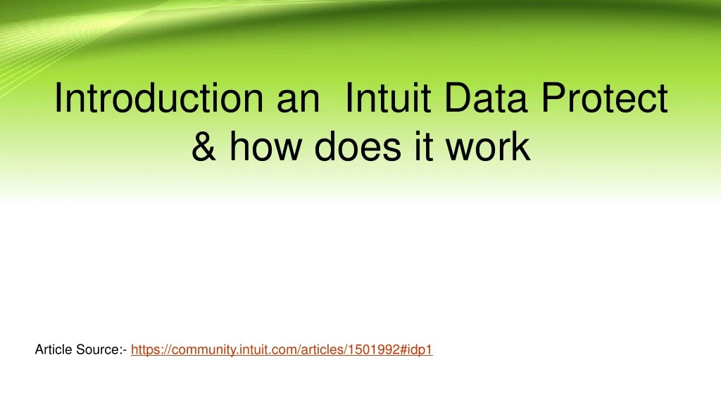 introduction an intuit data protect how does