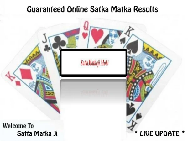 Satta Matka Assured Result Online - SattaMatkaji