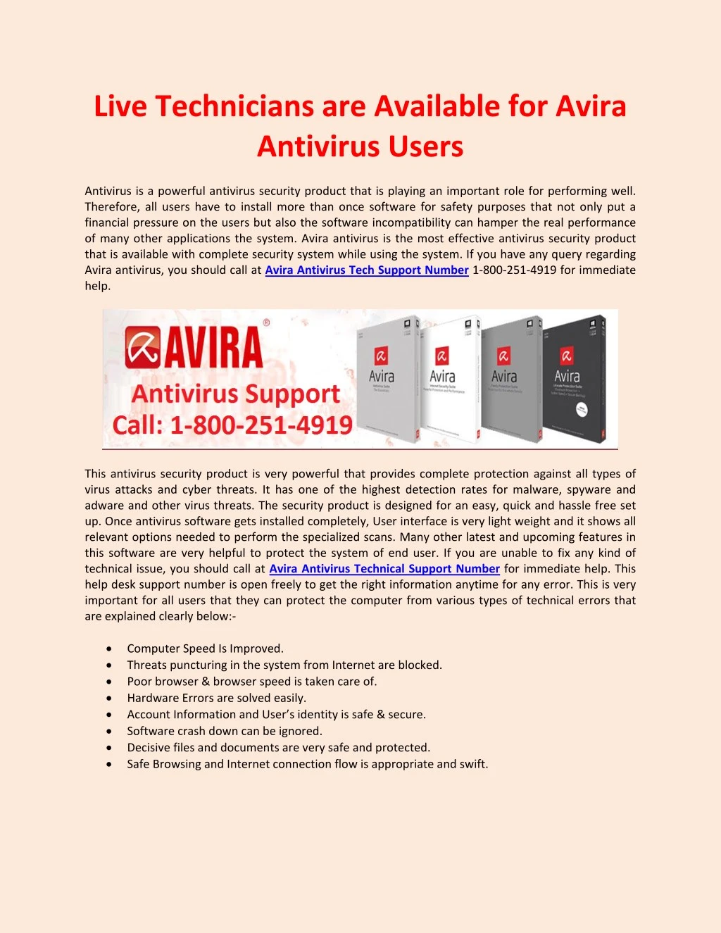 live technicians are available for avira