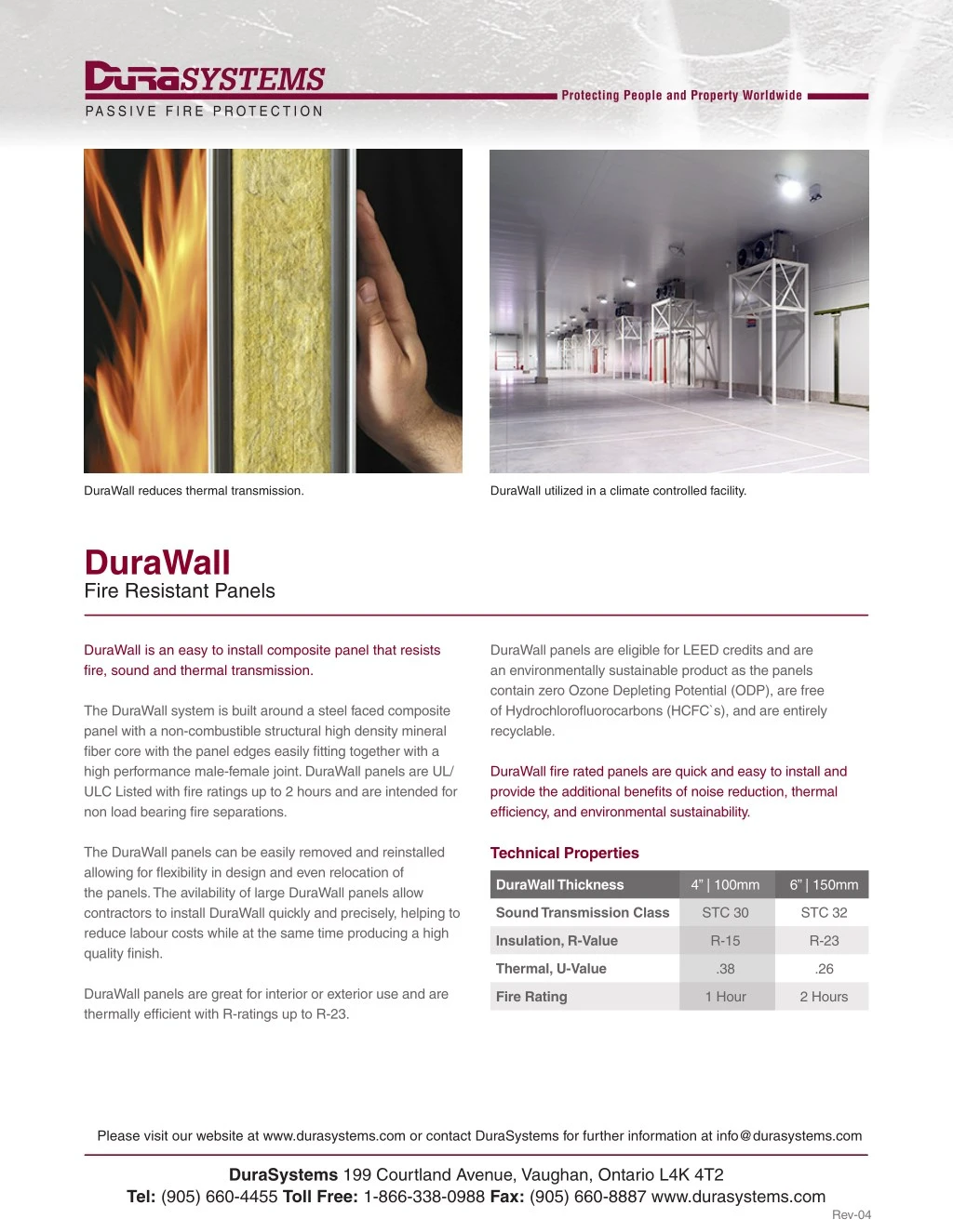 durawall reduces thermal transmission