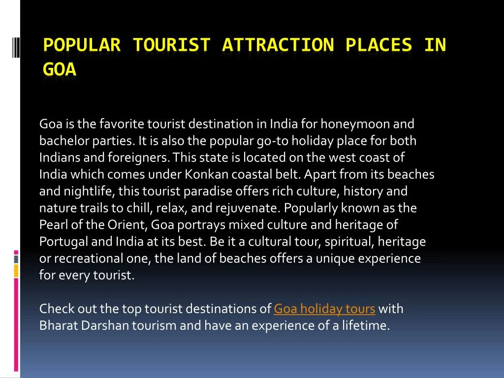 popular tourist attraction places in goa