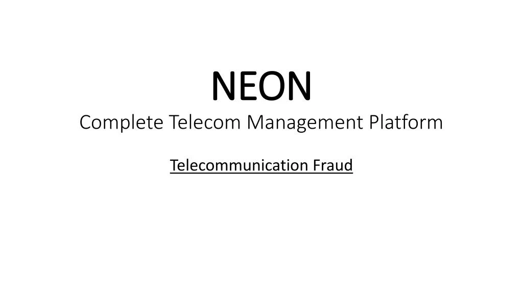 neon complete telecom management platform
