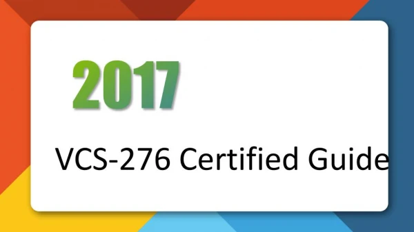 2017 New Veritas Certification VCS-276 Practice Exam Veritas VCS-276 Test Questions