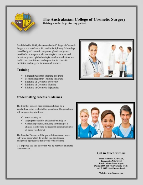 Cosmetic Surgery Training Courses