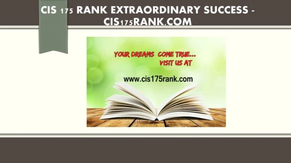 CIS 175 RANK Extraordinary Success /cis175rank.com