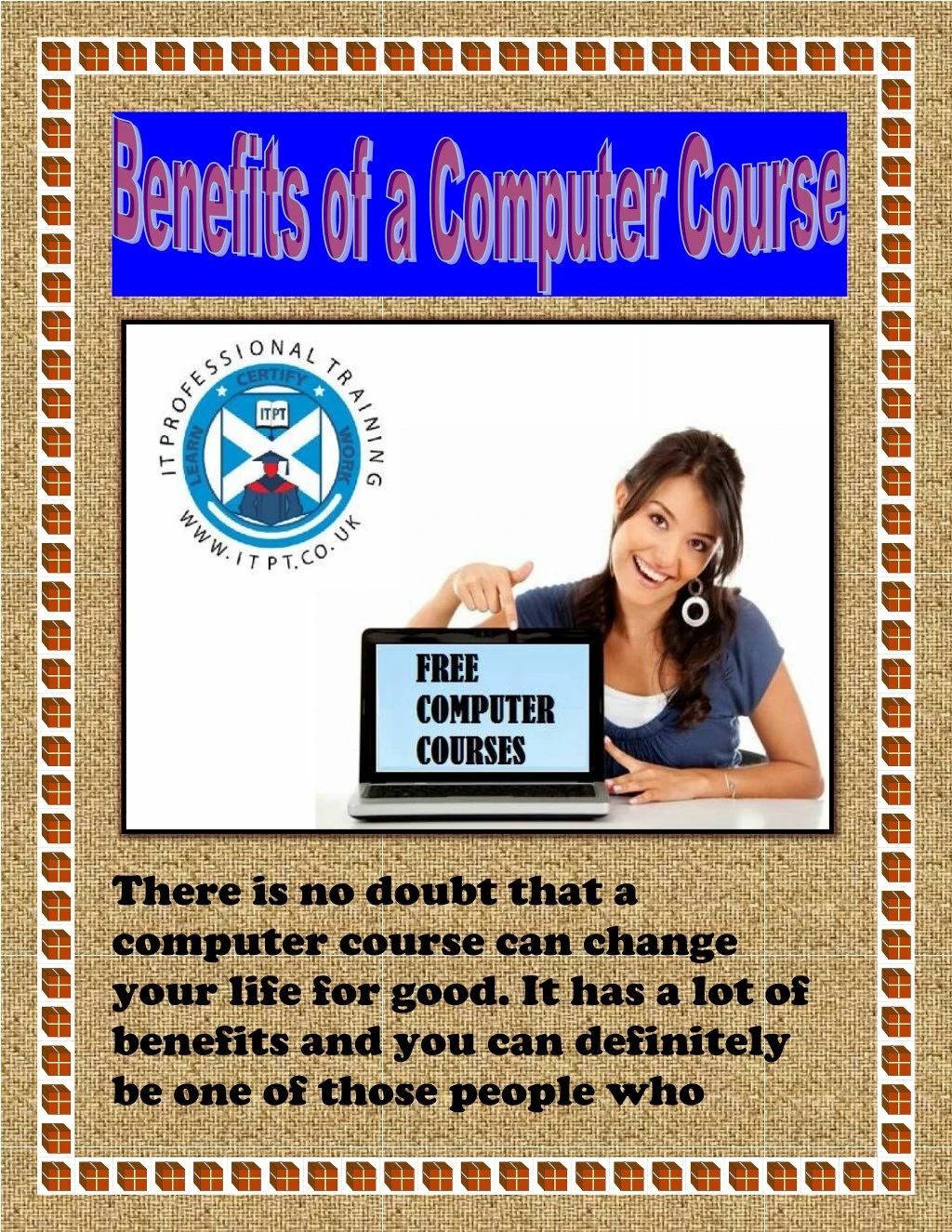 there is no doubt that a computer course