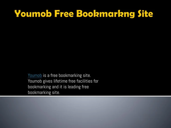Youmob Free Bookmarkng Site