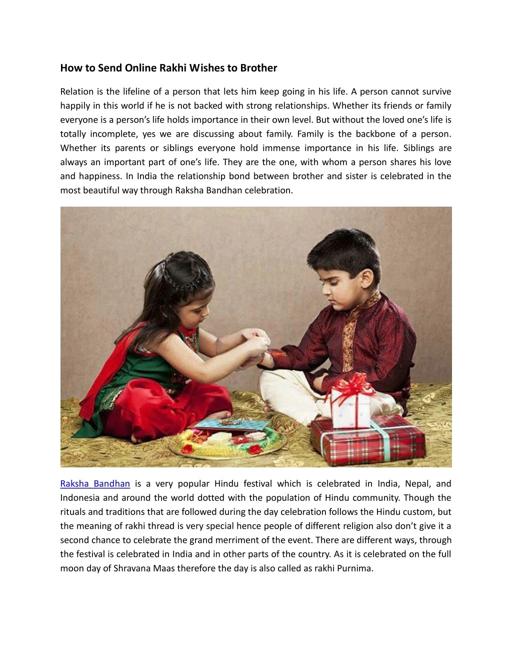 how to send online rakhi wishes to brother