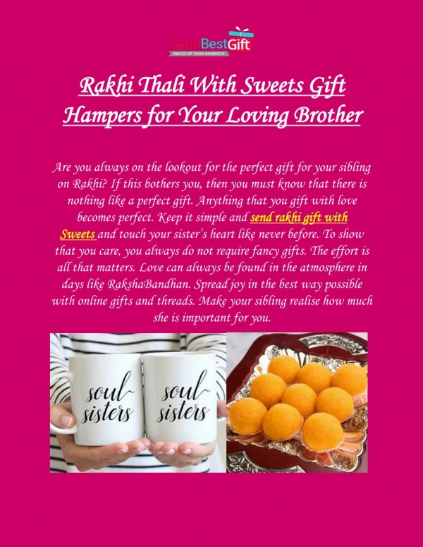 Rakhi Thali With Sweets Gift Hampers for Your Loving Brother