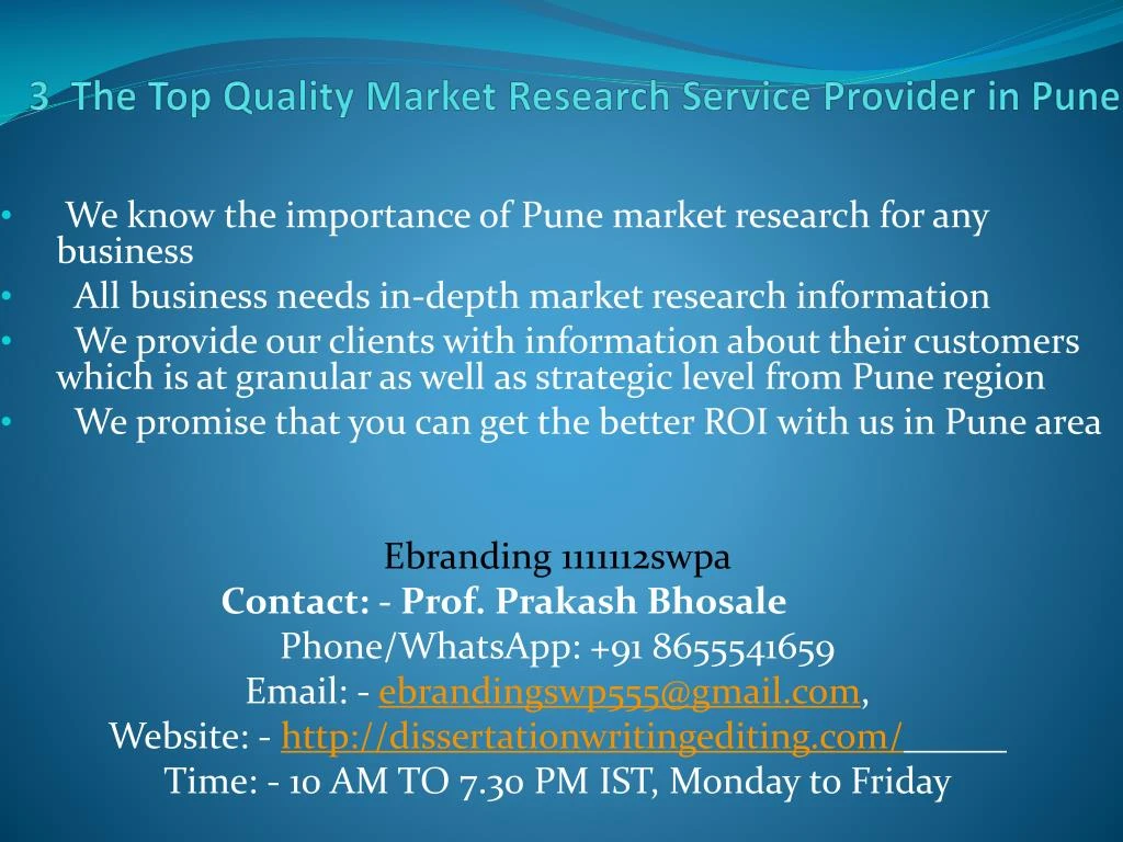 3 the top quality market research service provider in pune